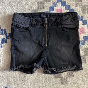Black denim highwaisted shorts